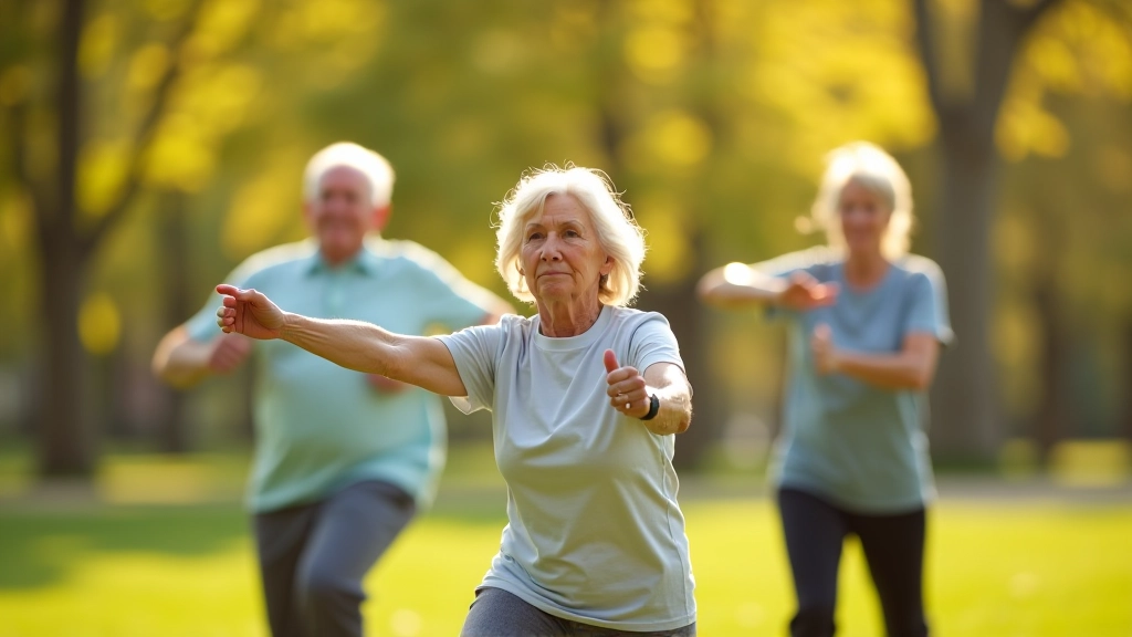 Seniori brīvā dabā vingro